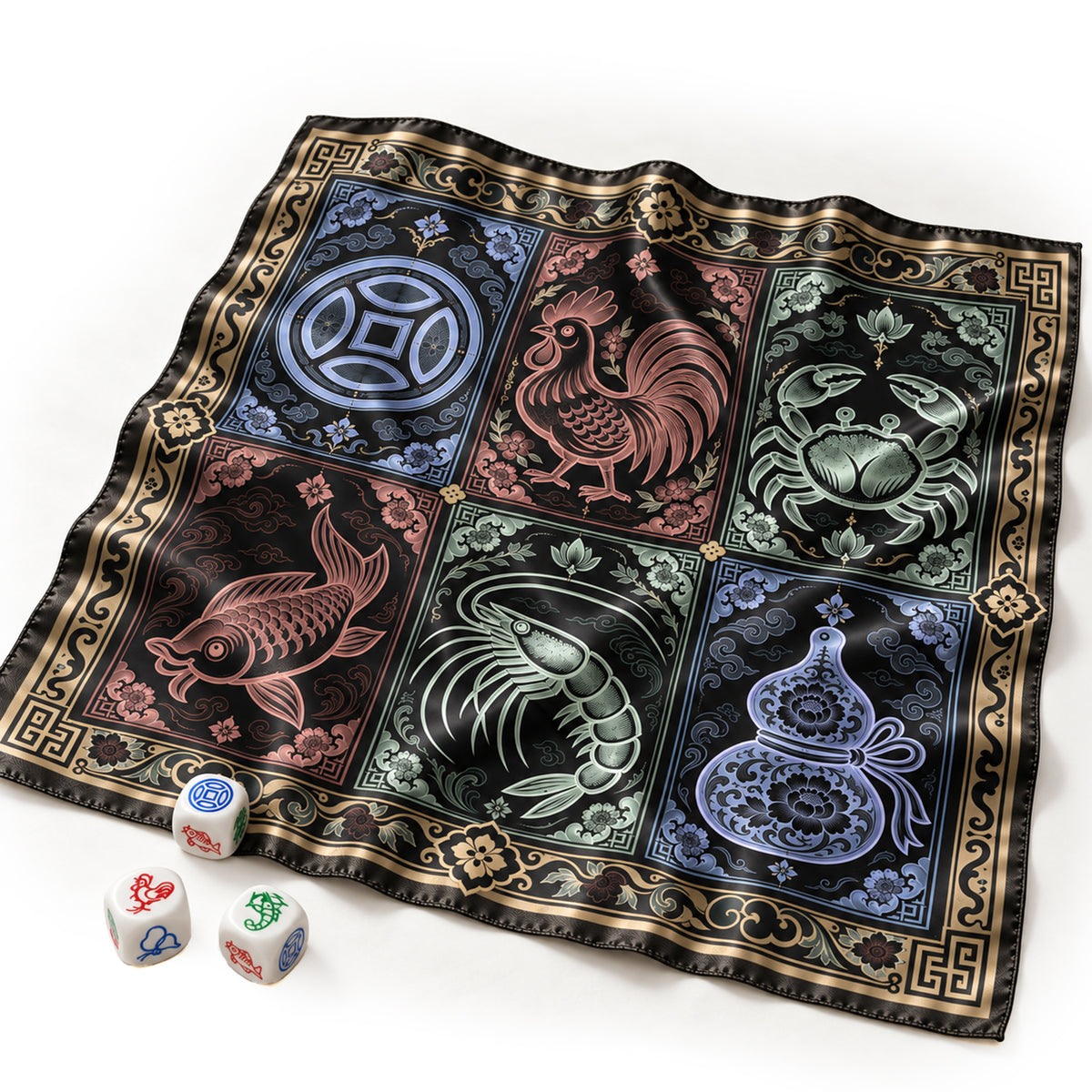 SILK SCARF — GAME SCARF (DARK MODE)