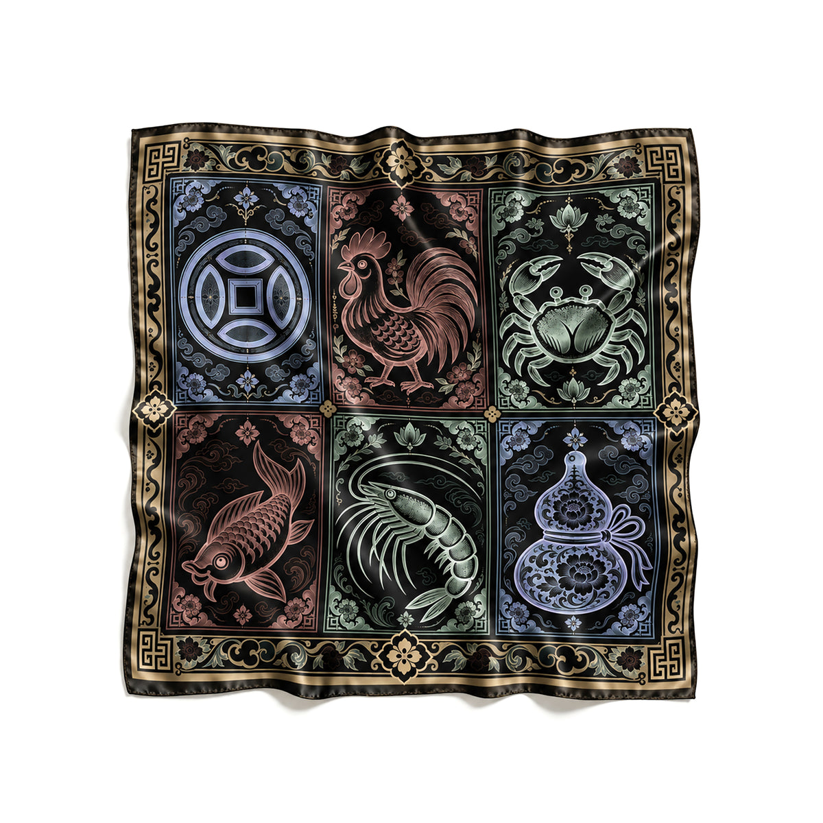 SILK SCARF — GAME SCARF (DARK MODE)